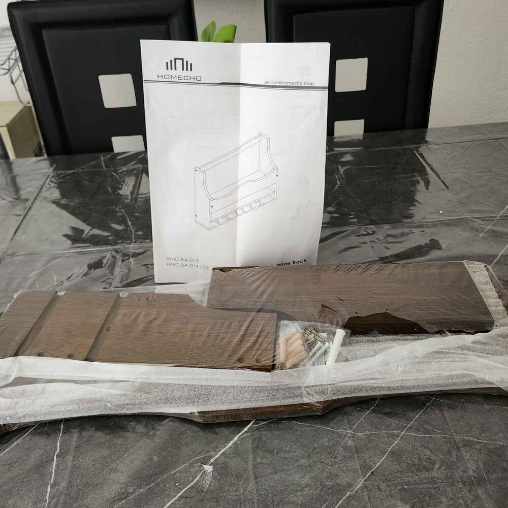 HOMECHO Wooden Wall Mounted Wine Rack Unassembled